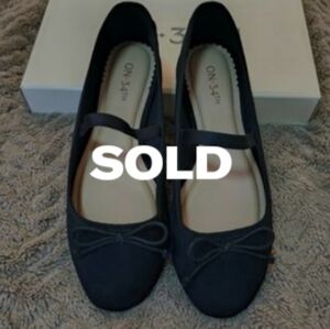 Black Mary Jane Ballet Flats with Bow